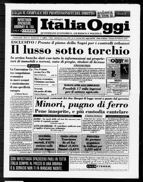 Italia oggi : quotidiano di economia finanza e politica